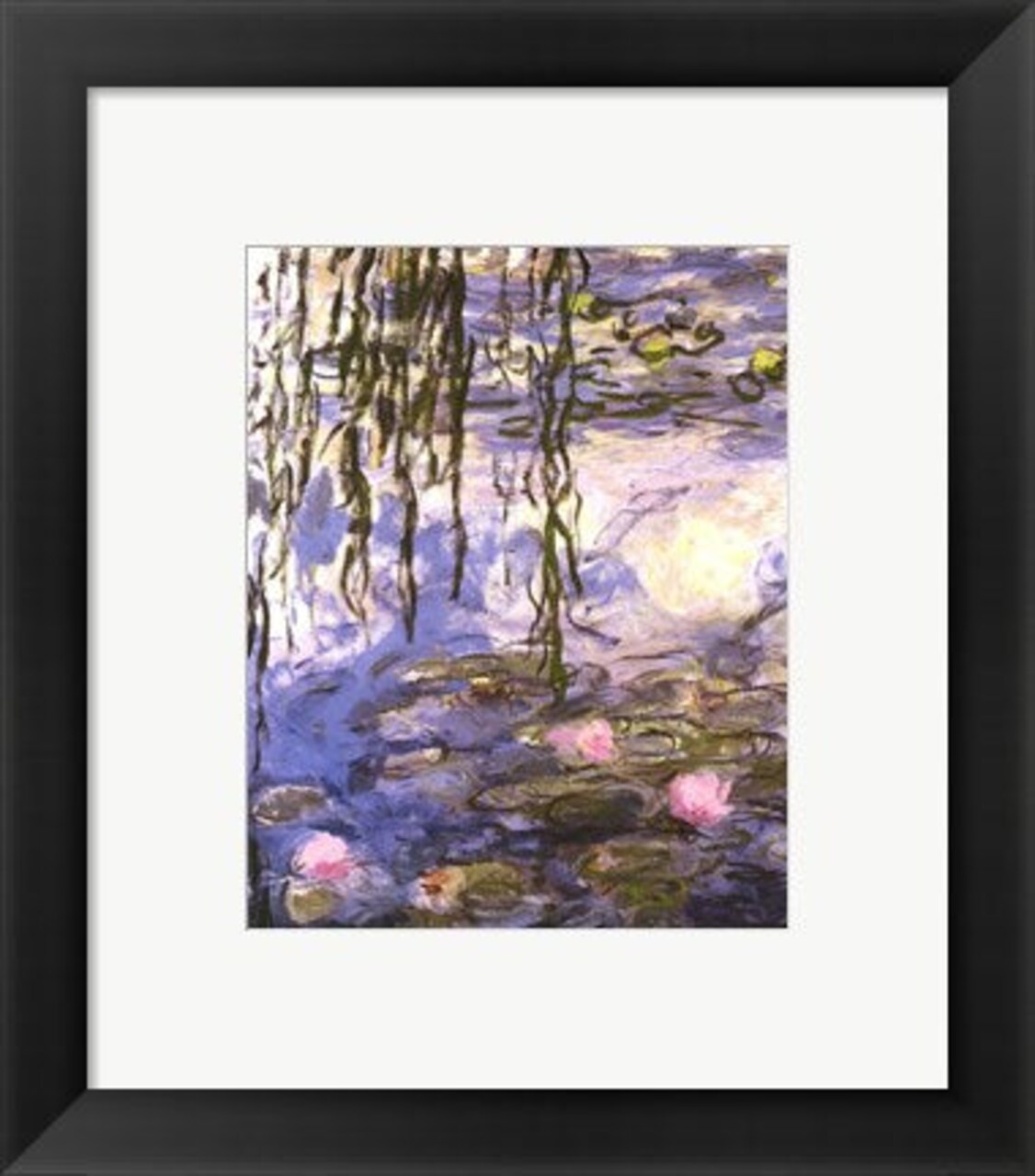 Framed Art Waterlilies (pink flowers) by Claude Monet Wall Decor 18x24 Artwork